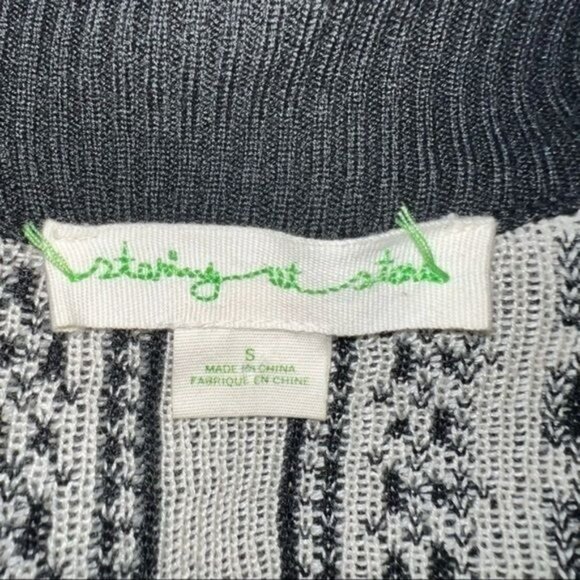 Staring At Stars Womens Open Front Knit Cardigan Black & White Geometric Size S - Picture 12 of 12